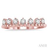 1/3 ctw Lined Circular Mount Round Cut Diamond Fashion Stackable Band in 14K Rose Gold